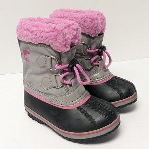 Sorel Yoot Pac Nylon Waterproof Snow Boots, Grey/Pink, Toddlers 10 M